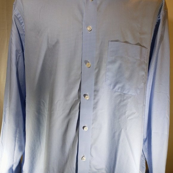 ETON of Sweden, NWOT 17.5 Light Blue and White Mini Check, Classic Fit - Picture 6 of 13